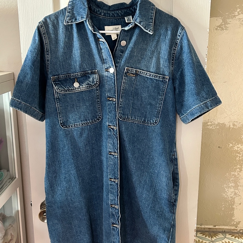 Denim Button-Up Dress